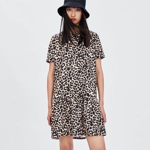 Zara Peplum Leopard Dress